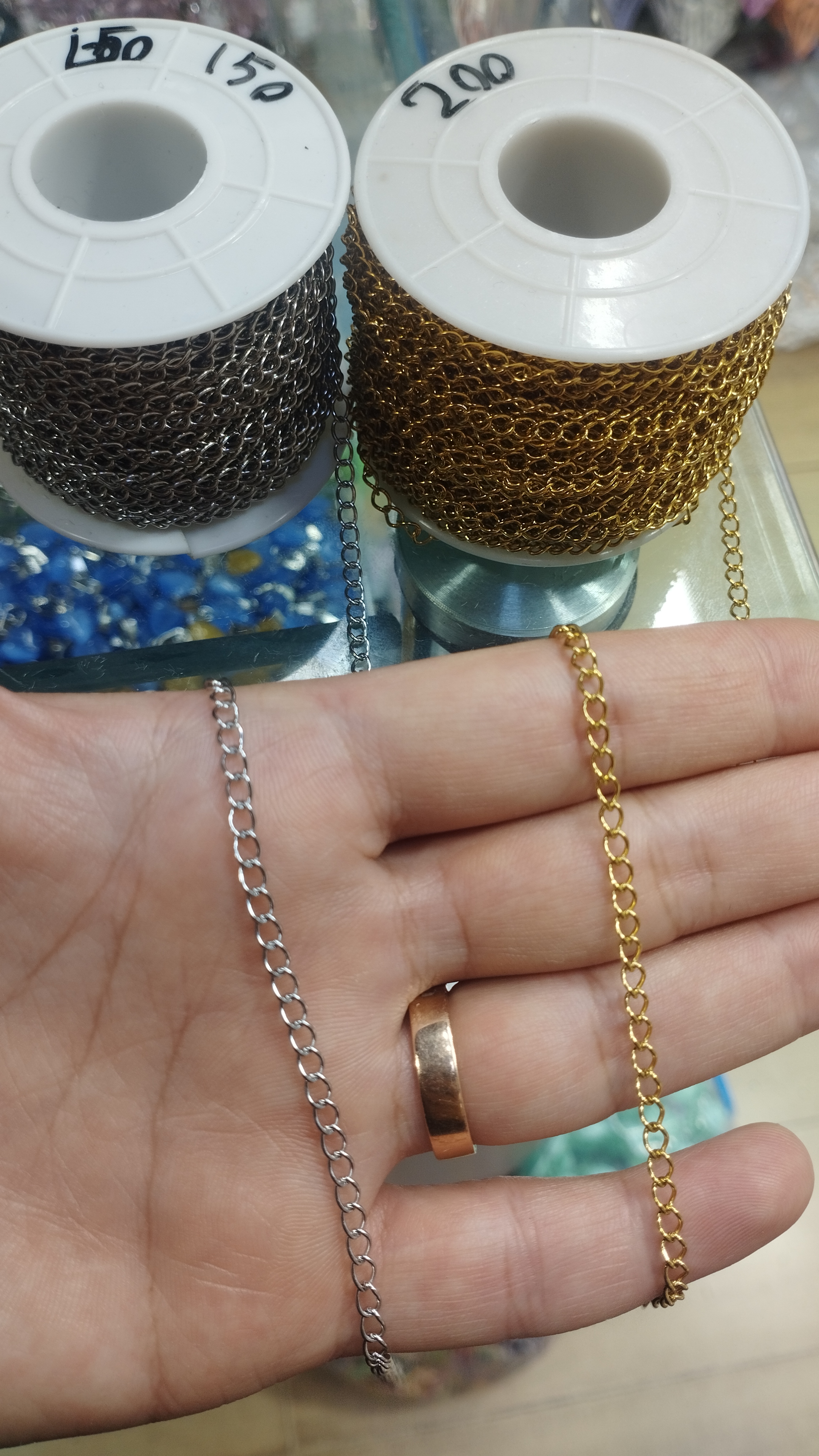 سایزر استیل نقره ای و طلایی(حداقل ۱ متر)