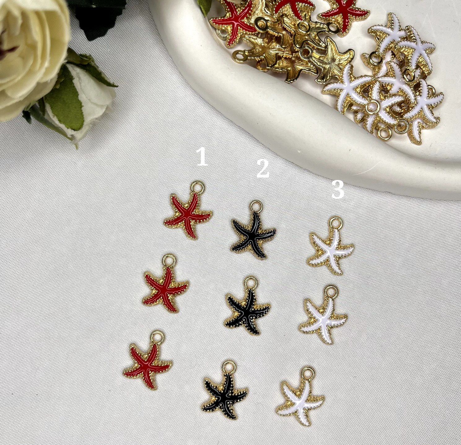 پلاک ستاره فلزی آبکاری میناکاری در سه رنگ (حداقل ۵ عدد)