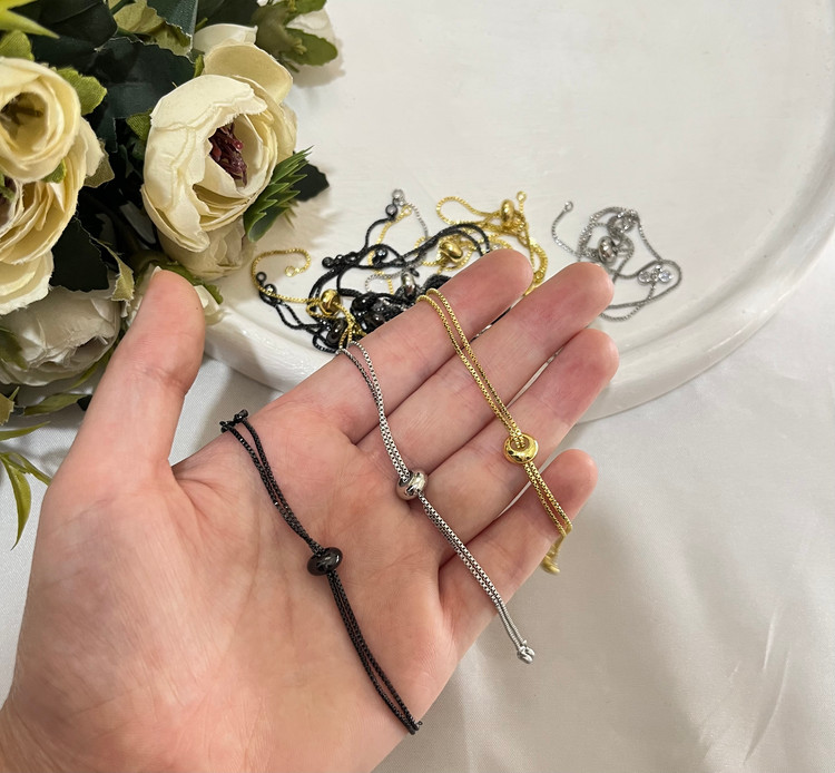 دستبند آسانسوری استیل طلایی و نقره ای